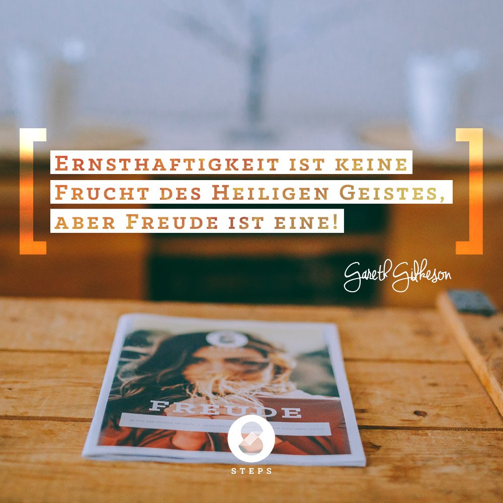 _365STEPS's tweet photo. „Ernsthaftigkeit ist keine Frucht des Heiligen Geistes, aber Freude ist eine!“ 🎉🎉🎉– Gareth Gilkeson - Mehr darüber im aktuellen #STEPSMagazin: https://t.co/BMNkbx4eve #365steps #freude #steps365 https://t.co/9NpFtSCFTG