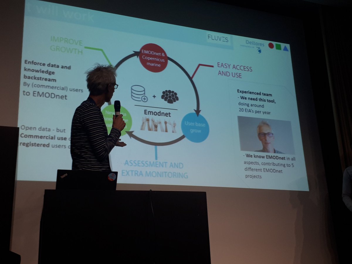 EMODnet's tweet photo. Team 6 @deltares OpenEarth explaining their new tool for Environmental Impact Assessment - #EIA Wizard @ #OSL2017 https://t.co/IyLI9x5MGD