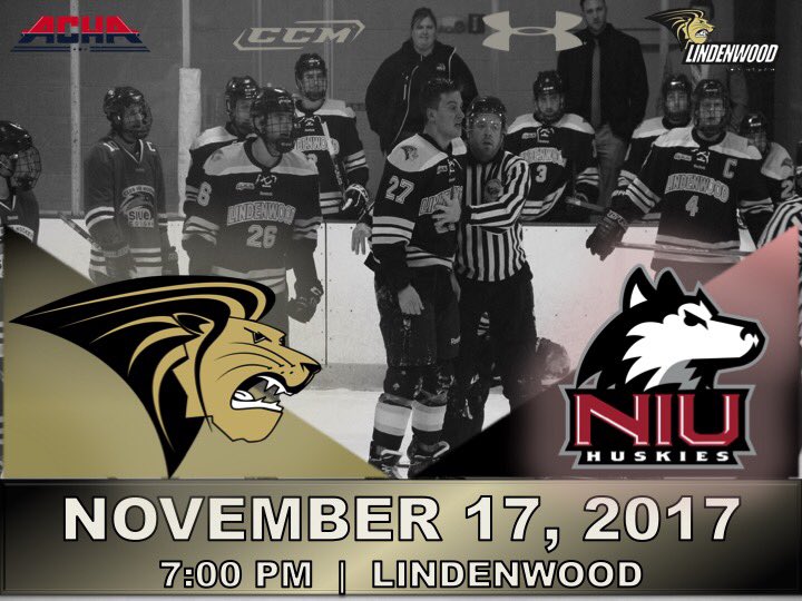 Lindenwood_ACHA's tweet photo. COME OUT AND SUPPORT THE LION TEAM IN ACTION TONIGHT!! @NIUHockey comes to town for a weekend set!! #LionsSupportLions #OneRoar #LionFamily #LionPride https://t.co/b0TGNnL6Wd