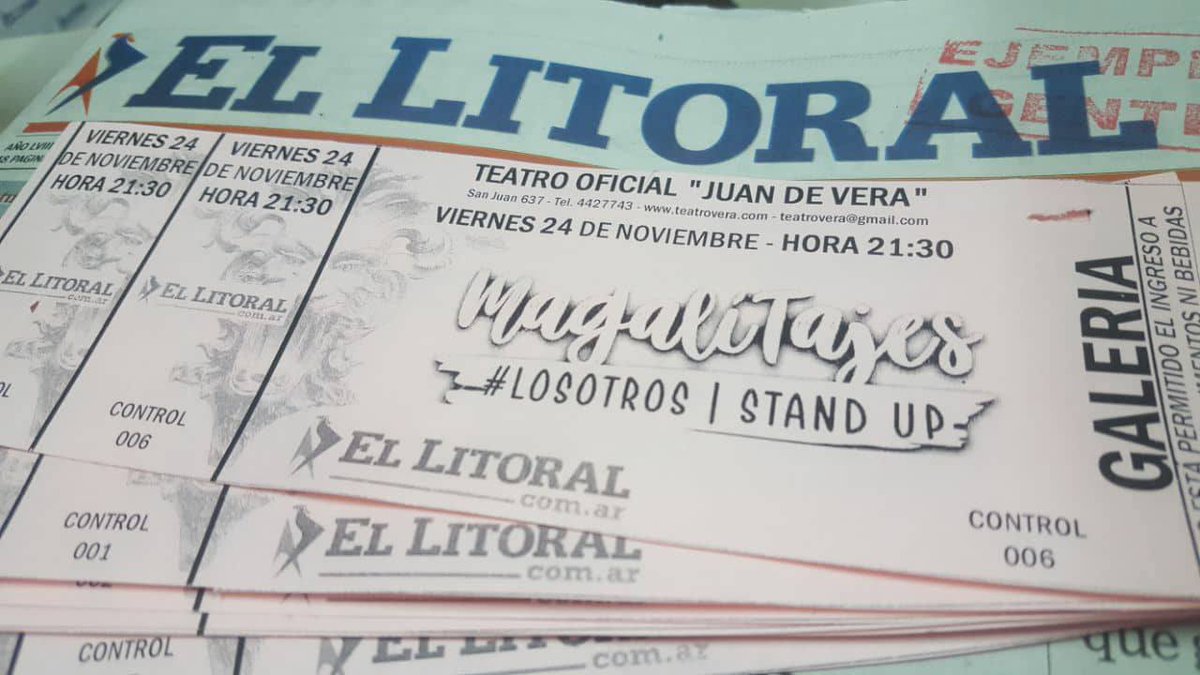DiarioElLitoral's tweet photo. #SORTEO | ¿Querés ir al show de stand up de @magalitajes el 24 de noviembre en el Teatro Vera? 🙌🏽😉 Seguinos, dale RT y comentá con tus tres últimos del DNI y ya estás participando 😄 Más opciones en https://t.co/vemKYMzSxp https://t.co/J1LQWsQQC8