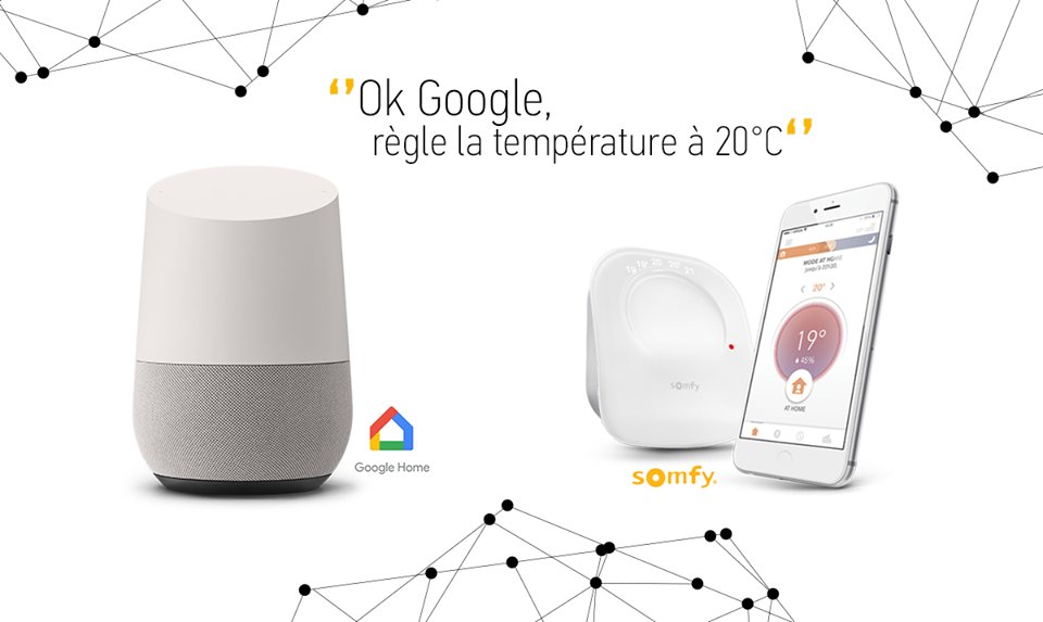 Somfyfr's tweet photo. A la recherche d'un utilisateur du thermostat connecté Somfy intégrant le système de reconnaissance vocale @Google Home ??? https://t.co/LabjG151fK
