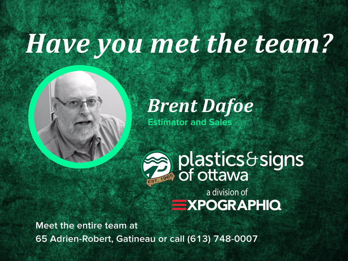 SignsofOttawa's tweet image. Who DOESN'T know Brent??? This popular guy is crackerjack at collaborating with multi-tasking #signage teams across multiple, concurrent projects while consistently delivering #quality products on time. plasticsofottawa.com
