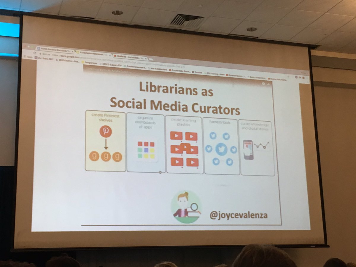 AWordtotheWeiss's tweet photo. Librarians are curation point guards #NJASL2017 @NJASL #librarystandards @aasl https://t.co/JEpkUwr61C