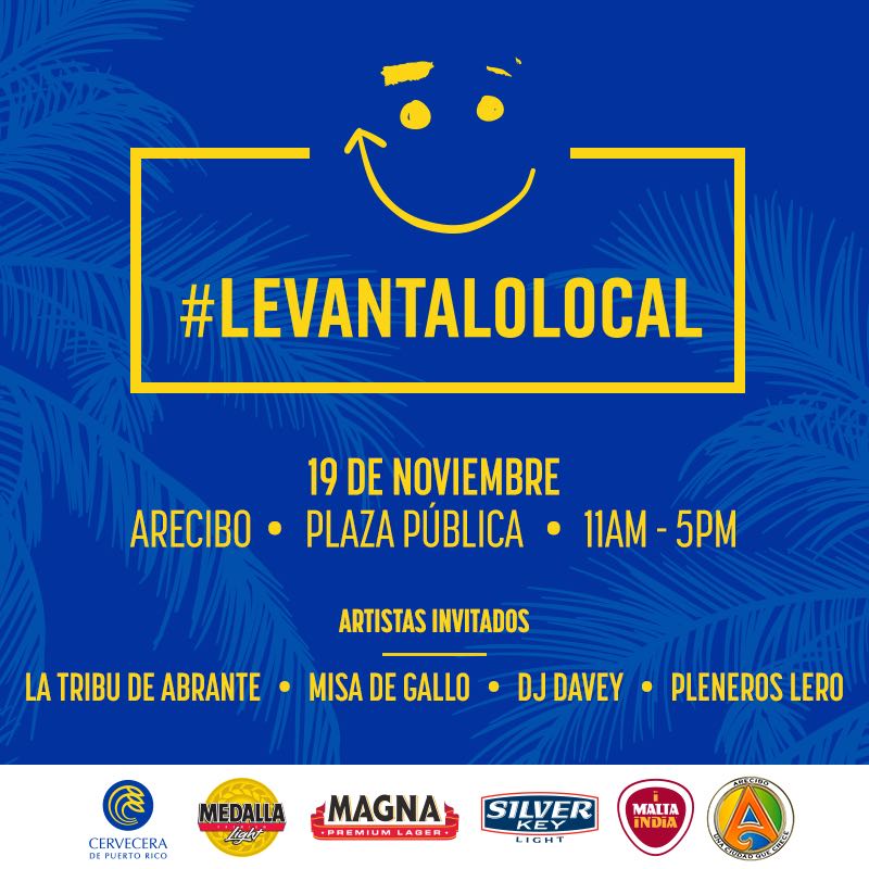 AreciboCrece's tweet photo. Este domingo te invitamos a la actividad #LevantaLoLocal. Un evento familiar de Cervecera de Puerto Rico, con quioscos operados por comerciantes arecibeños que se vieron afectados por el paso del Huracán María. https://t.co/aghuoDZNUn https://t.co/OyZ4Ji1oMO