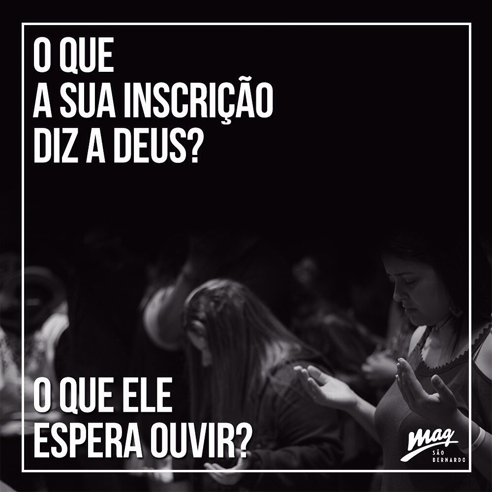 MAG_SBC's tweet photo. A inscrição pode parecer apenas uma ficha com os seus dados, aos nossos olhos. Mas para Deus são mãos estendidas para receber aquilo que Ele tem preparado para você! E ai, já fez a sua inscrição? https://t.co/FUIv0xNOi1