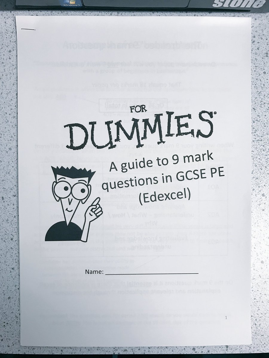 mpressleype's tweet photo. 9 mark questions for dummies! Booklet containing tips/advice on how to nail the 9 mark q's in the exam 👍 #gcsepe #edexcel #9markquestion https://t.co/X9yDclJlLx