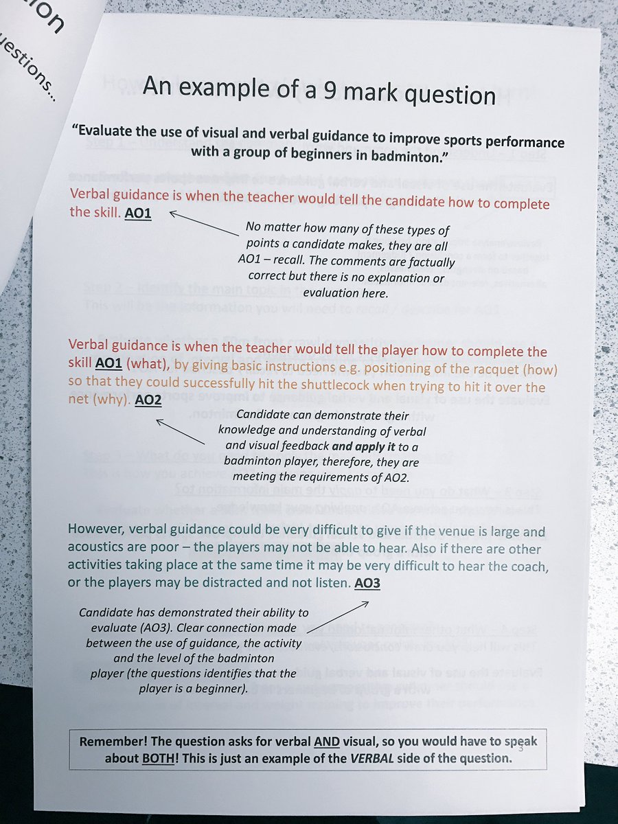 mpressleype's tweet photo. 9 mark questions for dummies! Booklet containing tips/advice on how to nail the 9 mark q's in the exam 👍 #gcsepe #edexcel #9markquestion https://t.co/X9yDclJlLx