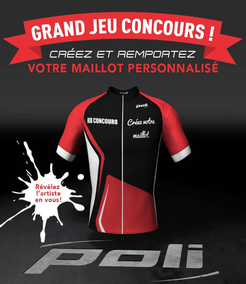 👕 GRAND JEU CONCOURS POLI 👕 Créez le plus beau maillot personnalisé sur notre configurateur en ligne et remportez votre création!! (valeur 95€) Pour tout savoir : urlz.fr/68LI