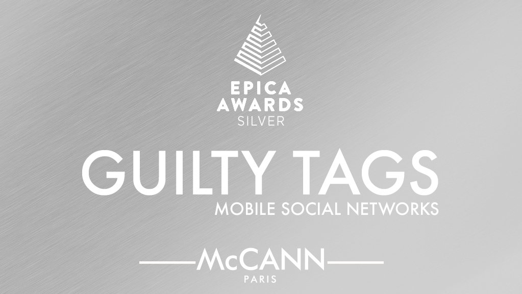 McCann_France's tweet photo. Quel honneur d'être récompensés aux @EpicaAwards pour la 2ème année consécutive ! Notre campagne #GuiltyTags a été primée dans la catégorie "Mobile Social Networks". 👏 à toute l'équipe qui s'est investie contre les violences faites aux mineurs ! https://t.co/Xyj7AQJlLb