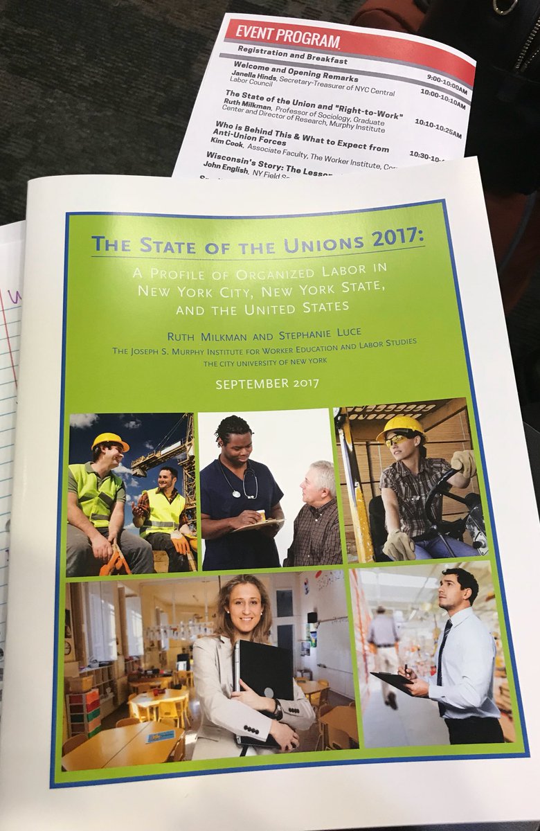 SusanUFT's tweet photo. @MurphyInstitute Prof Ruth Milkman, co-author of “State of the Unions 2017”  provides a bit of Union history @cornellilr #BeyondJanus #1u #murphytalks @UFT @FollowCSA @TWULocal100 @CrystalYoungRTO @UFTTeamHS @rsinclairCSA @UFT_Elementary @UFT_Pension @UFTMS_Division @UFTParas https://t.co/eb09BUCetz