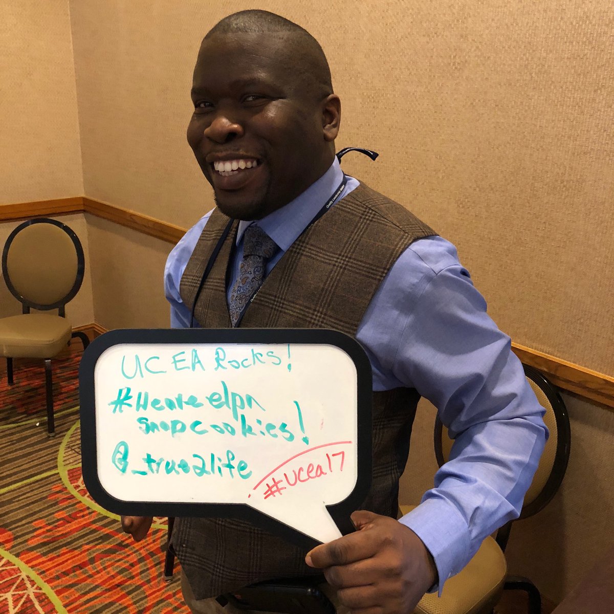 mcleod's tweet photo. @_true2life is enjoying UCEA! #ucea17 #uceawesome @ucea  #snapcookies https://t.co/7UYThhnLUu