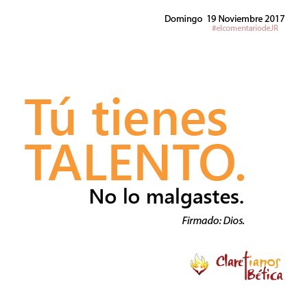 fatimacmf's tweet photo. Compartimos #elcomentariodeJR en torno al Evangelio del XXIII Domingo del Tiempo Ordinario, 19 de Noviembre de 2017 #talento #vida #fructificar
https://t.co/qcfM7iFuIQ https://t.co/ggSentb28J