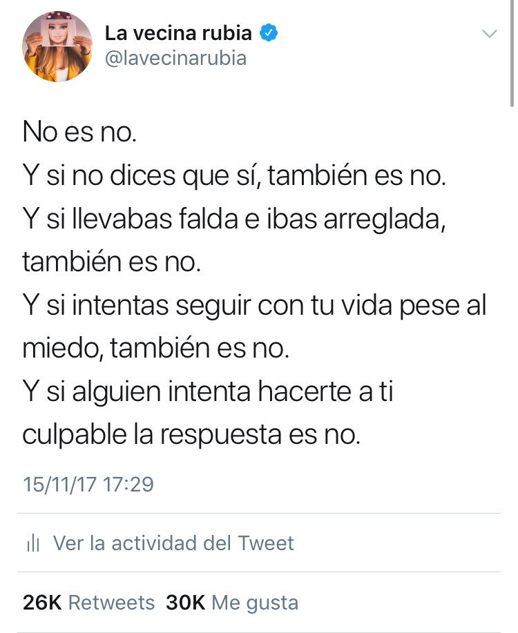lavecinarubia's tweet photo. Las respuestas de algunas personas a este tuit demuestran que recordar que #noesNO por desgracia sigue siendo necesario.
Al final, me acaban mandando a hacer cosas de rubias.
Las cosas de rubias son opinar libremente de todo y tener pelazo y cerebro debajo. 

#noesno https://t.co/uNXhPvo5tZ