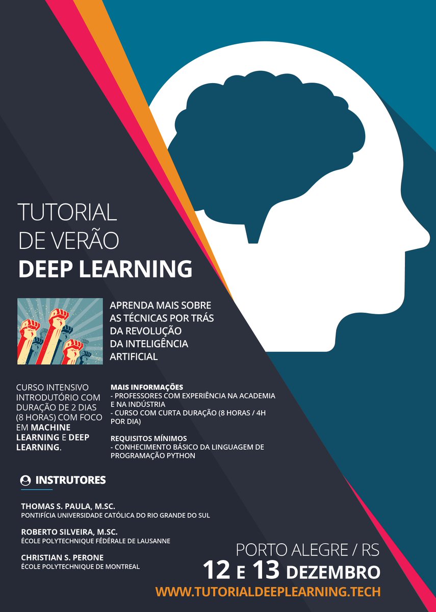 tarantulae's tweet photo. Tutorial de Deep Learning de dois dias em Porto Alegre / RS em Dezembro, mais informações em https://t.co/8LQPaEF8Hn https://t.co/xy6TU8hnVS