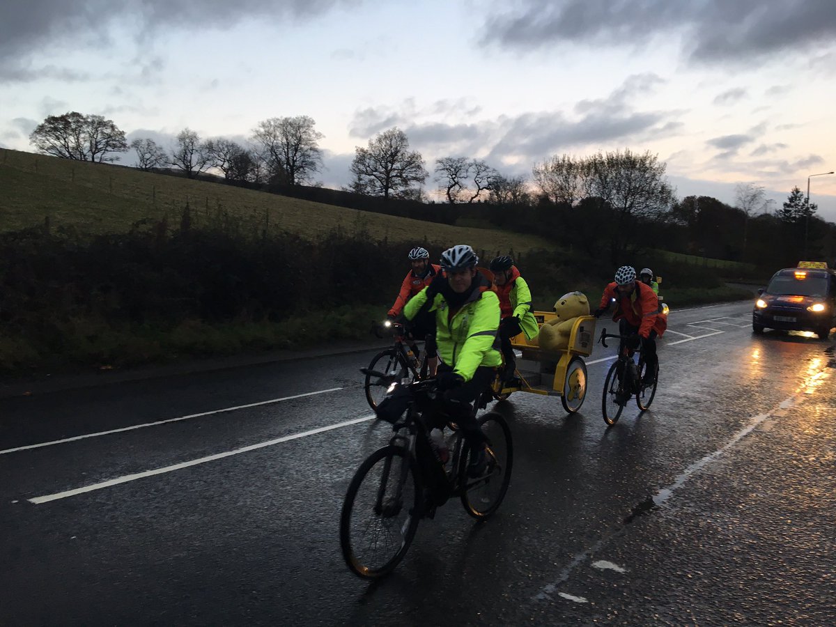 KHendersonBAM's tweet photo. Well done to the rickshaw team @BBCCiN riding in the cold and wet past our Kilsyth office @BAMRitchies @BAMNuttall https://t.co/0pCcDlsFL6