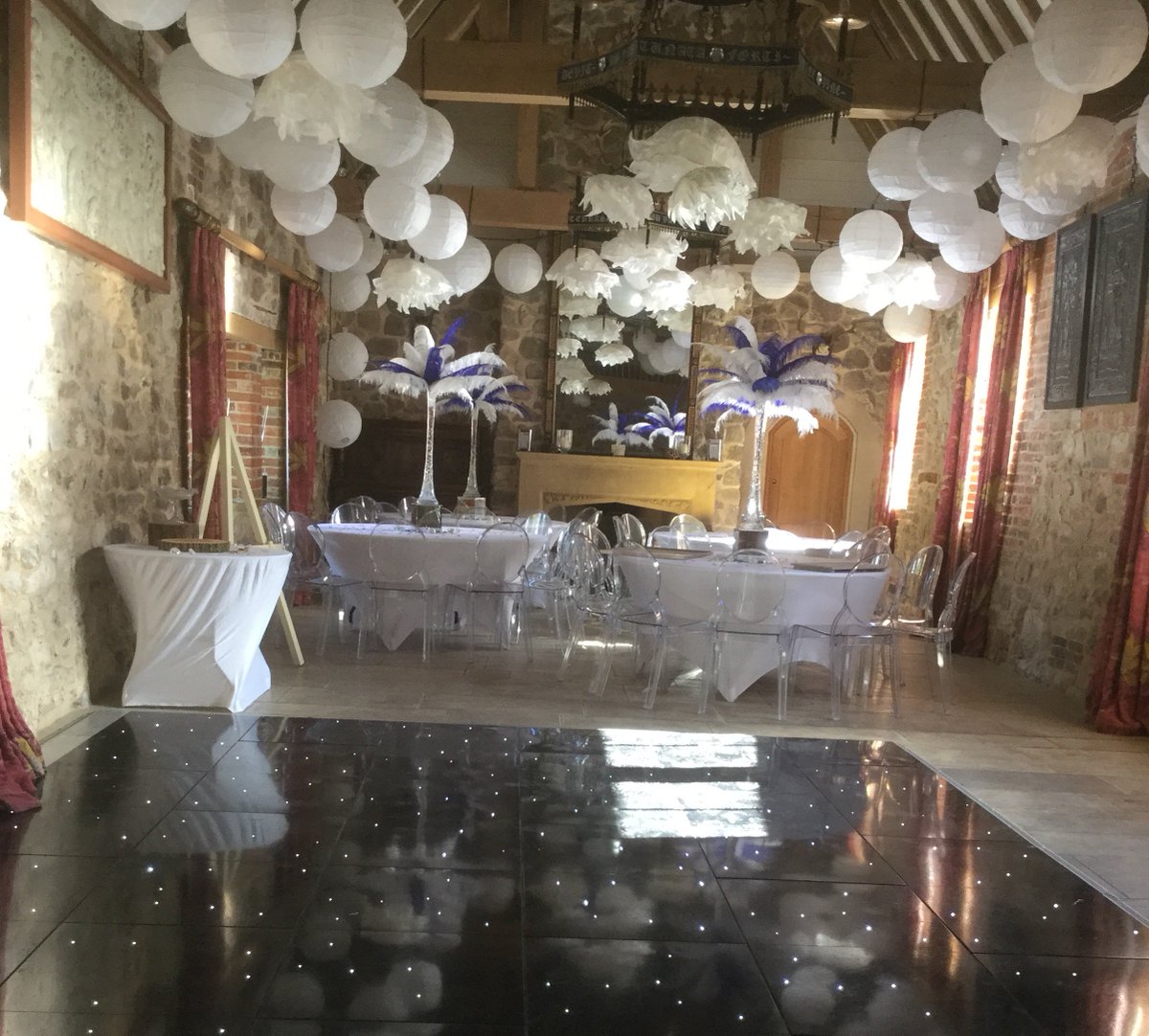 RockleyManor's tweet photo. The dance floor awaits...the Baronial hall is ready to party. Have a great weekend everyone #partyvenue #wiltshire #venuehire #rockleymanor https://t.co/QiJX5HkQub