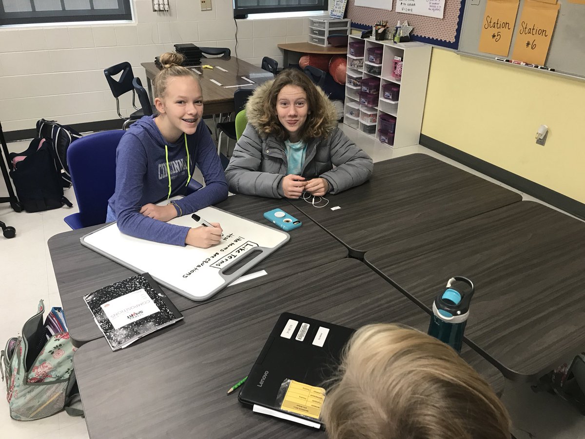 Mjhshawk's tweet photo. Introducing like terms! Students had to figure out which “groups” they belonged to with only being told to sort themselves. Once in groups, they created a definition for like terms! #mathvocabulary #liketerms #constructingknowledge https://t.co/wUXetA4gxs