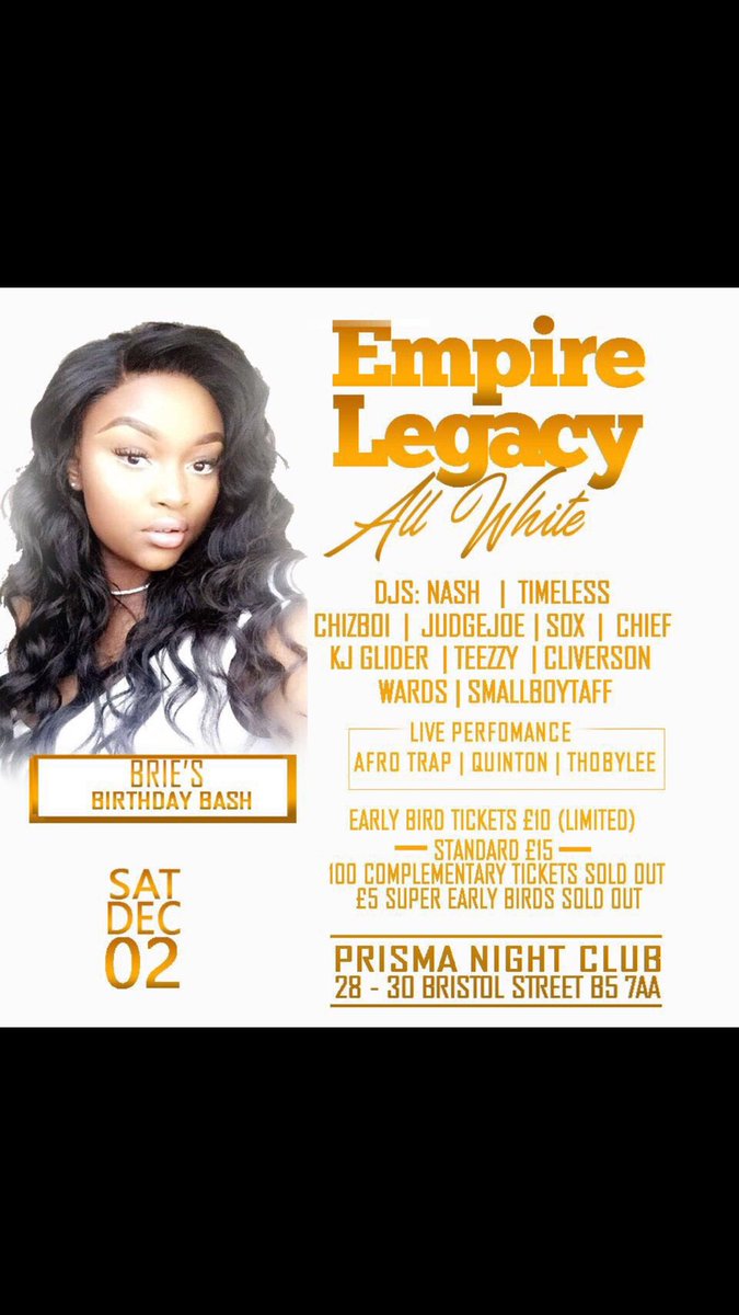 xclusive_ents's tweet photo. Two weeks until #EmpireLegacy.. Hope you all got your tickets and your outfits, it's about to go down!  22+ Birthday 2 rooms 1 night #OmunyePhezKomunye #KeDecemberBoss
Standard tickets: Sold out!
Get your £15 ticket ASAP before they sell out. More at the door! https://t.co/5QB8mMyICl