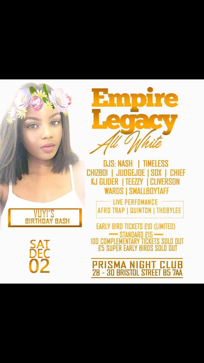 xclusive_ents's tweet photo. Two weeks until #EmpireLegacy.. Hope you all got your tickets and your outfits, it's about to go down!  22+ Birthday 2 rooms 1 night #OmunyePhezKomunye #KeDecemberBoss
Standard tickets: Sold out!
Get your £15 ticket ASAP before they sell out. More at the door! https://t.co/5QB8mMyICl