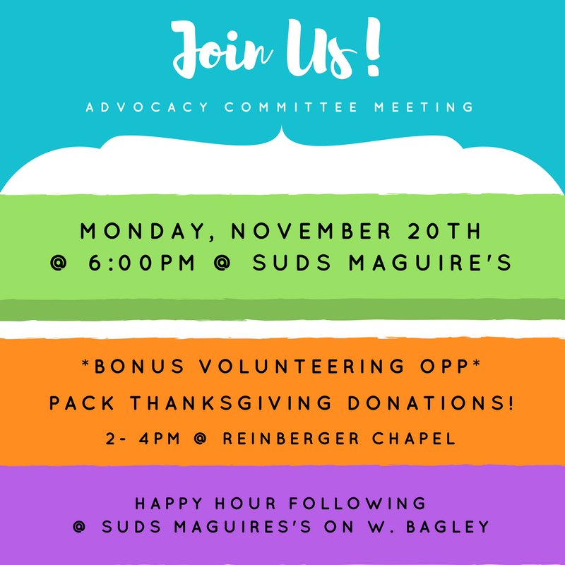 OGAdvocates's tweet photo. Next mtg. is Mon., Nov. 20th at 6pm at Suds Maguire's in Berea.  Prior, you can volunteer to help pack Thanksgiving donation boxes between 2 - 4pm at Reinberger Chapel. Followed by happy hour at Suds Maguire's. Questions/RSVP, e-mail nikkiwelch01@gmail.com. Hope to see you there! https://t.co/PHhAy18MbJ