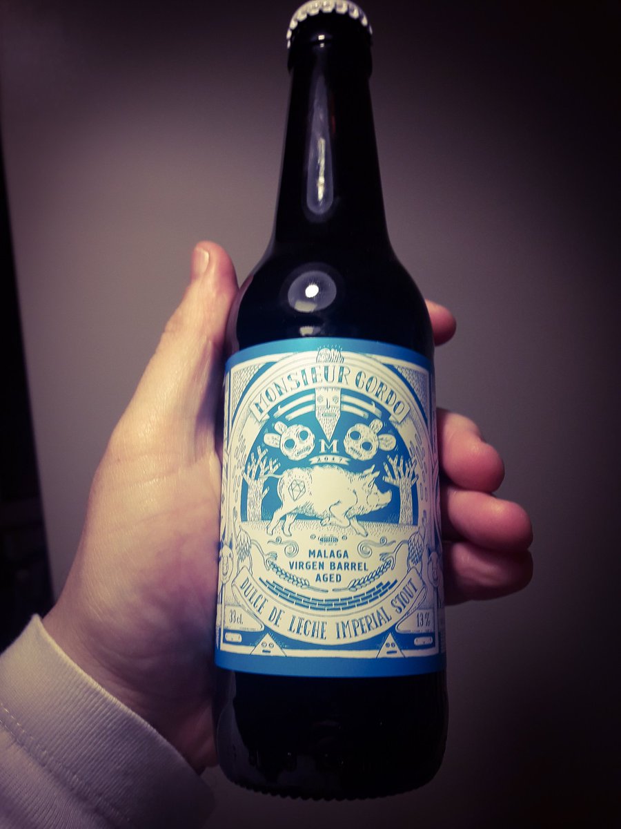 weloveallthat's tweet photo. About to imbibe this very interesting looking Malaga Virgen Barrel-Aged Argentine-Style Toffee Imperial Stout.
It's 13%. #beer #isace https://t.co/ATio1QtB6f