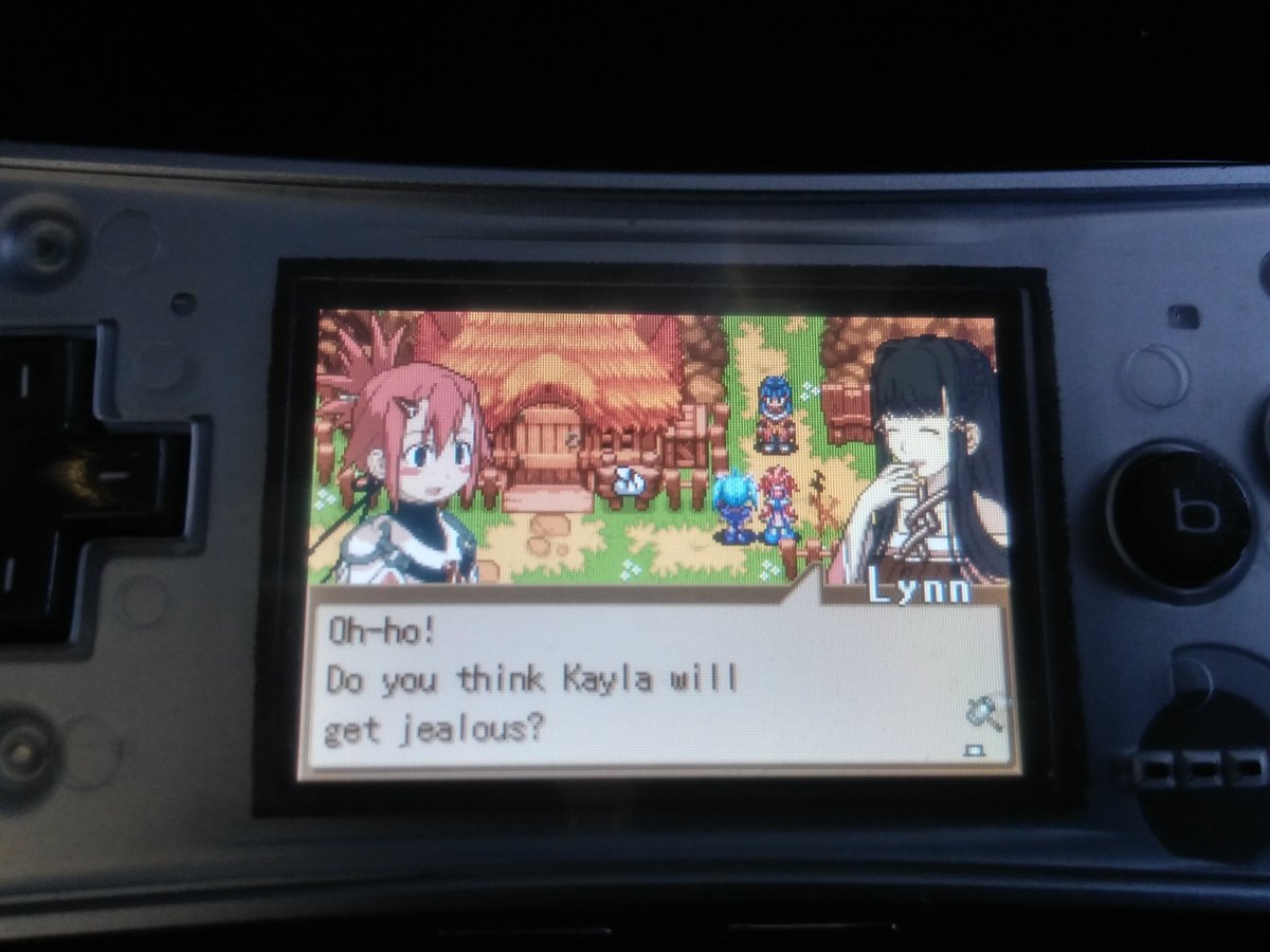 GingerAnne's tweet photo. There is some #Lesbian action happening in my game right NOW!! 😱😍💀💀💀 This babe wants to makeout with my pink haire bitch. Kayla doesn't look happy about this. LoL This game is so gay.🌈😀😏❤ #SummonNightSwordcraftStory
#GBA #Gay #Game #GameboyMini #Nintendo https://t.co/N5qrz1ClQw