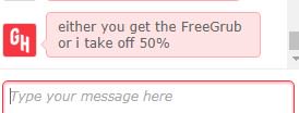 Scoooooch's tweet photo. .@Grubhub looks like the customer service rep went off script #gettingsassy https://t.co/GIHcGthqcS