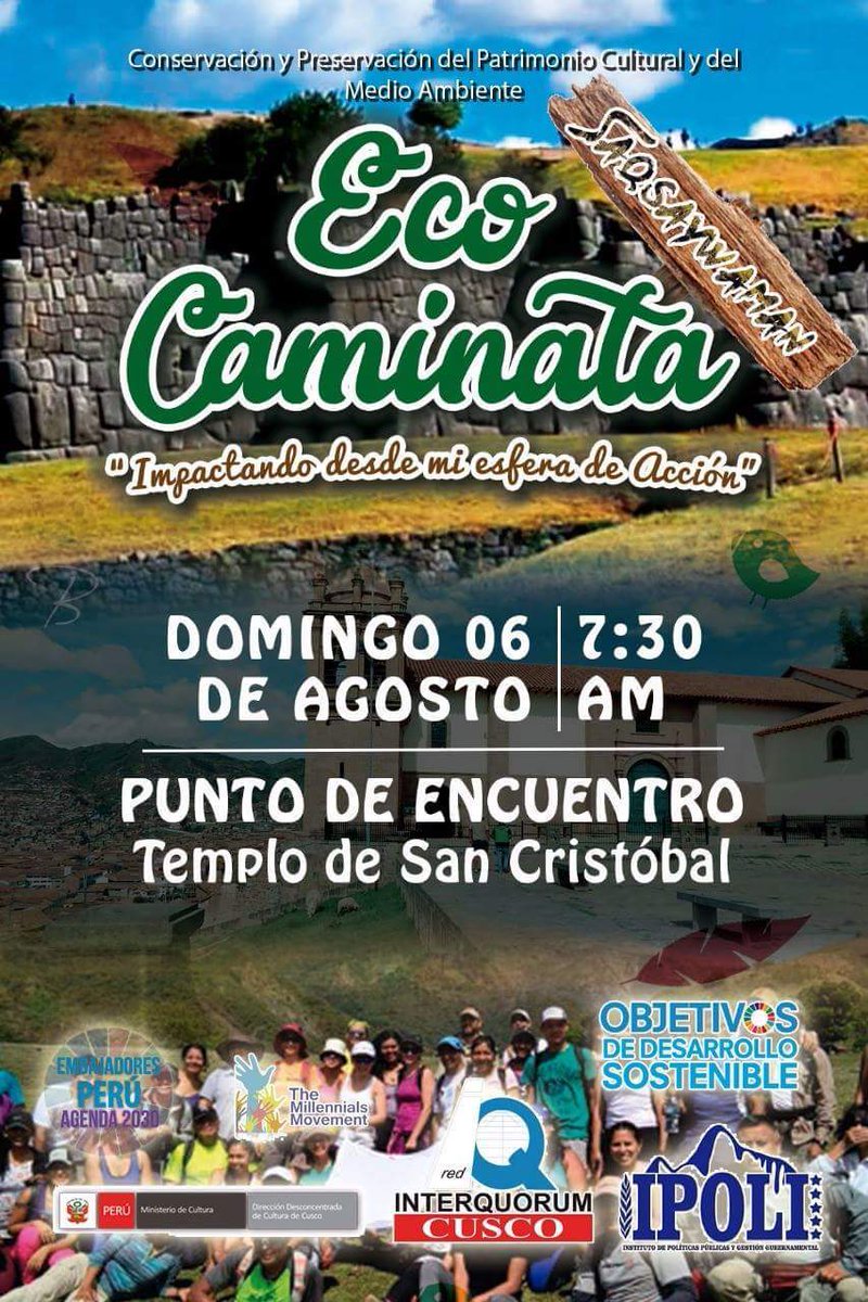 TmmMillennials's tweet photo. @RosaLizarde @WorldWeWant2030 @femtaskforce @EricaCarlino @SDG2030 @benavides_marta @MYWorldMexico @Mundo2030 @UNWOMEN4Youth @RGARAVITO @Women_Rio20 Organizations in #Cusco have also taken care of arqueological areas to save the 🌏  2030 Agenda Peru Ambassadors Program #IPOLI #REDIQCUSCO https://t.co/rncyu7hmHm