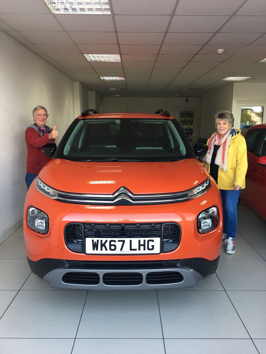 PCTonkinCitroen's tweet photo. Mr & Mrs Game were delighted picking up their new C3 Aircross from Pete today, what a fantastic addition to the Citroen range #c3aircross #citroen #returncustomers #pctonkin #familybusiness #105years #spicyorange https://t.co/RN37XhUkoZ