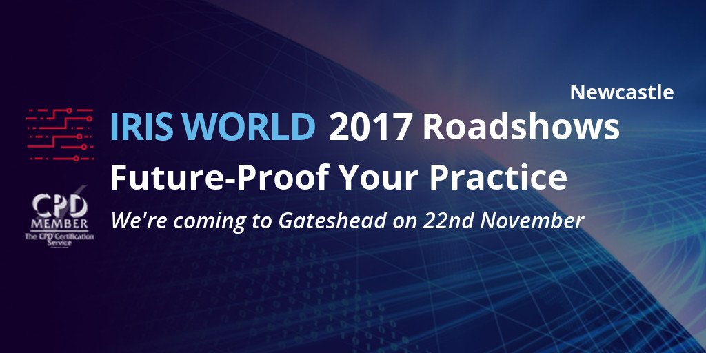 IRISaccountants's tweet image. #IRISWorld 2017 is coming to Gateshead, Newcastle on Wed 22 Nov. Join us as we talk #GDPR, digital journey and how to #futureproofyourpractice ow.ly/oL3E30gEhlu