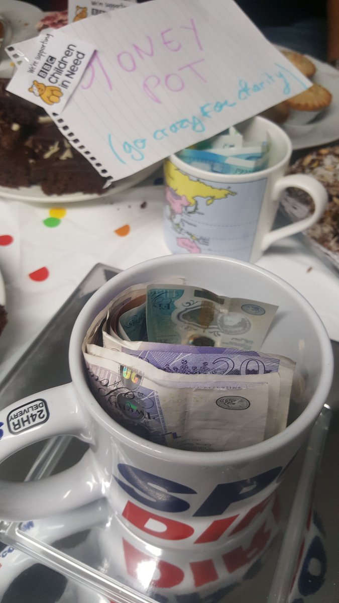 RMitchell_BI's tweet photo. Now this is #RaisingMoney #ForTheKids a nice pot of cash for #ChildrenInNeed 2017.
We also did a bid for Champagne and raised £205 , video coming soon.
#ITHRGroup #charity #showSomeLove https://t.co/ZfRPbYZKAO