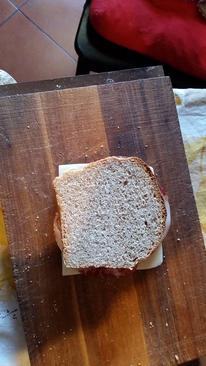 silmary20's tweet photo. Today was the "good luck in the kitchen" day.
On the left: the sandwich is nothing special, but the whole wheat bread is homemade.
On the right: my first attempt at crème patissière.
#NotThatImBragging https://t.co/HHj1fi92Vo