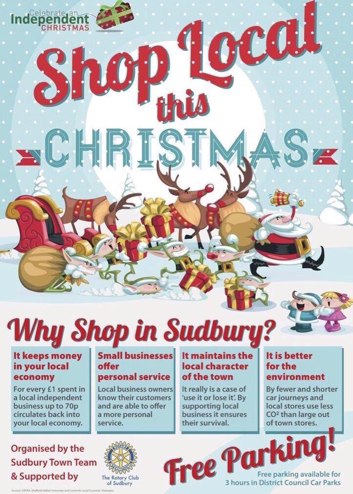 TownOfSudbury's tweet photo. Christmas 🎄 is coming! 

Be sure to support our local shops 😊

✅Personalised service 
✅Expert Knowledge 
✅Helping the Local Economy https://t.co/R1P5kzjM0V