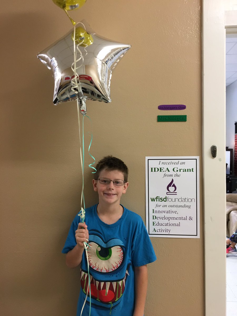 JamieJoMorgan's tweet image. wouldn&apos;t have gotten this #IDEAgrant without this kid! It was a win for US @WFISDschools @wfTAGurit @FollowingFowler #soexcited @simplyward