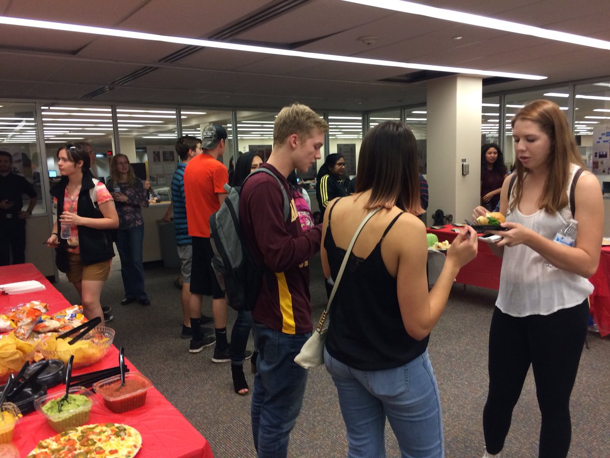 judithperera's tweet photo. @ourstoriesasu students, friends, and families coming together for opening night! Special thanks to @ASU_SHPRS   @ASUPublicHist and @ASULibraries. Exhibit up until Dec 8! #immigration #oralhistory https://t.co/7aKJLXomPe