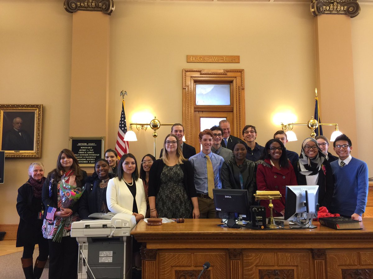 BHS Mock Trial learns first-hand about court proceedings. Thank you to Judy Osburn, Judge Cawley, and Justice Faughnan.