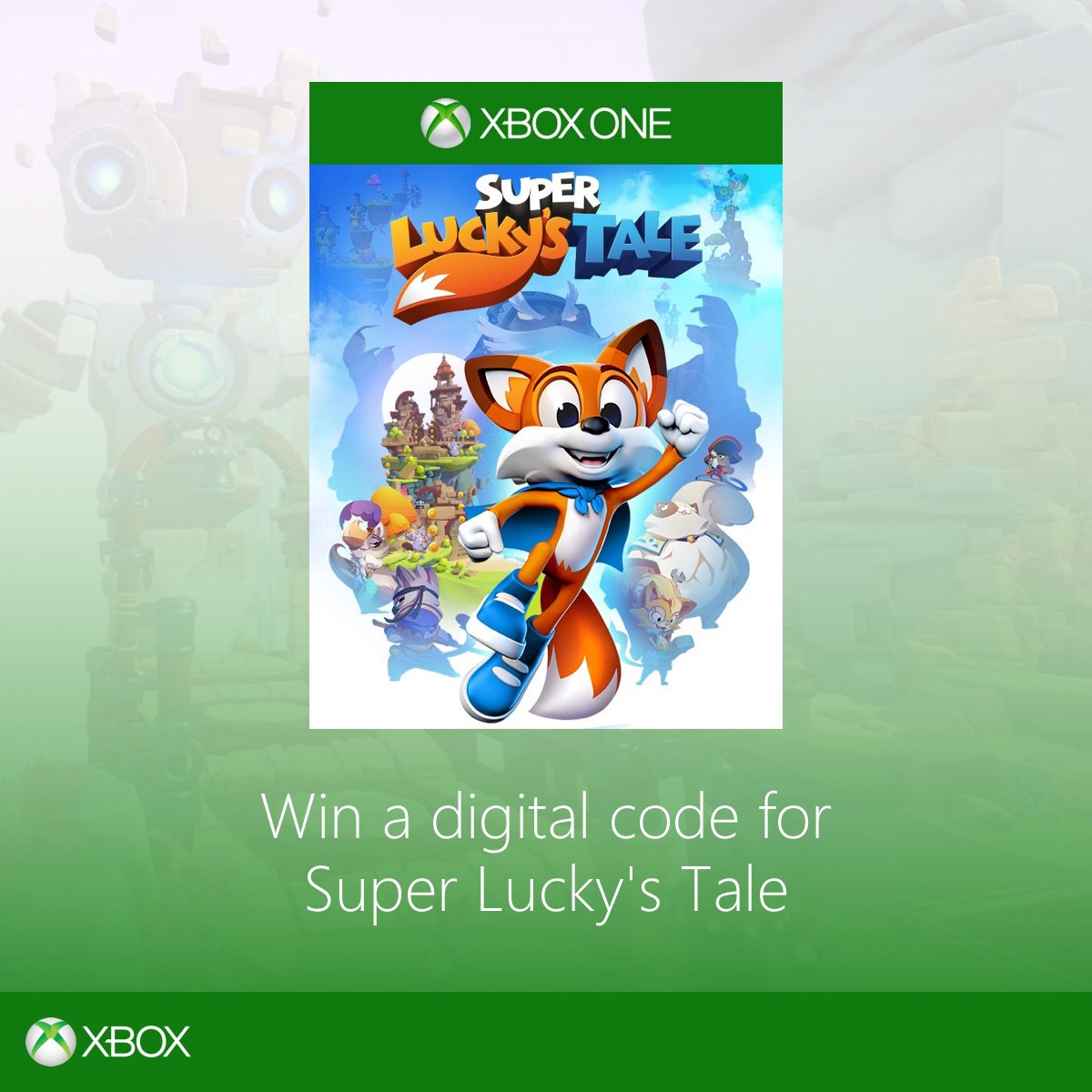 RT for your chance to win a digital code for Super Lucky's Tale.

Winner to be announced on Monday, November 20th. T&amp;Cs apply: bit.ly/2jCwGmV
