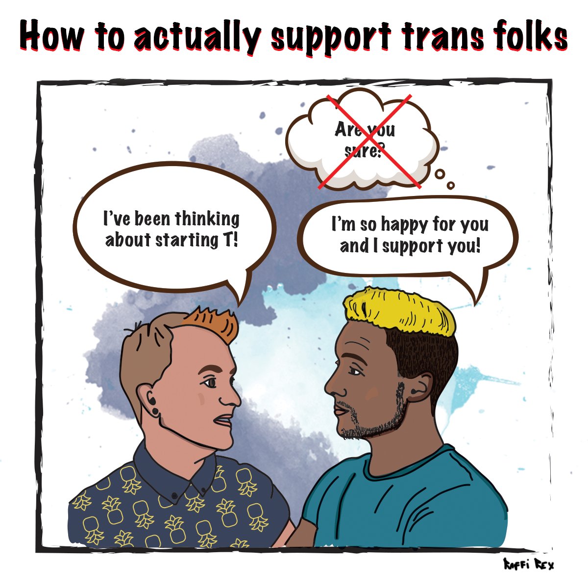 glsenwa's tweet photo. What you should and should NOT say when trying to support trans folks! For ways to support trans students, visit https://t.co/4wQEre7VvW (Credit: Raffi Rex) https://t.co/HpvscmUogu