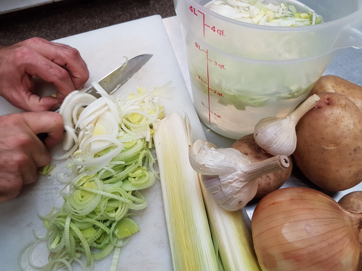 Our soup for the weekend - potato and leek purée.