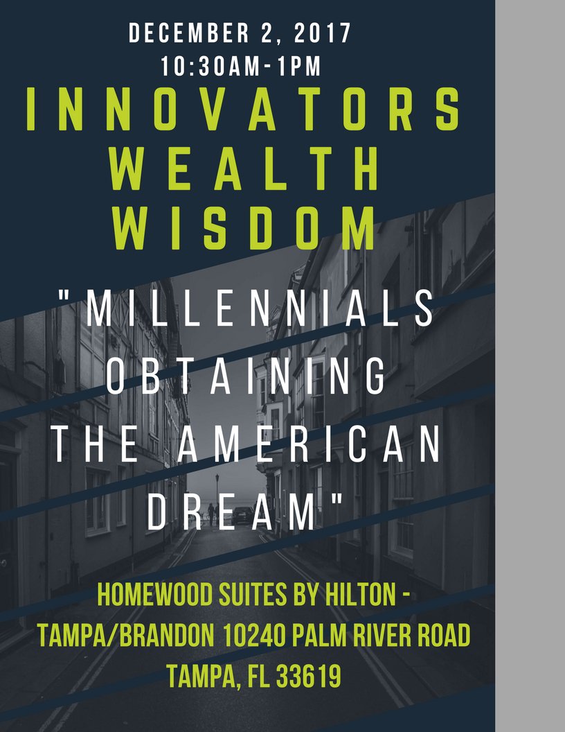My team and I are currently preparing for this awesome event. Millennials (twenty and thirty somethings) you are in for a treat! RSVP at: bit.ly/FinancialLiter…