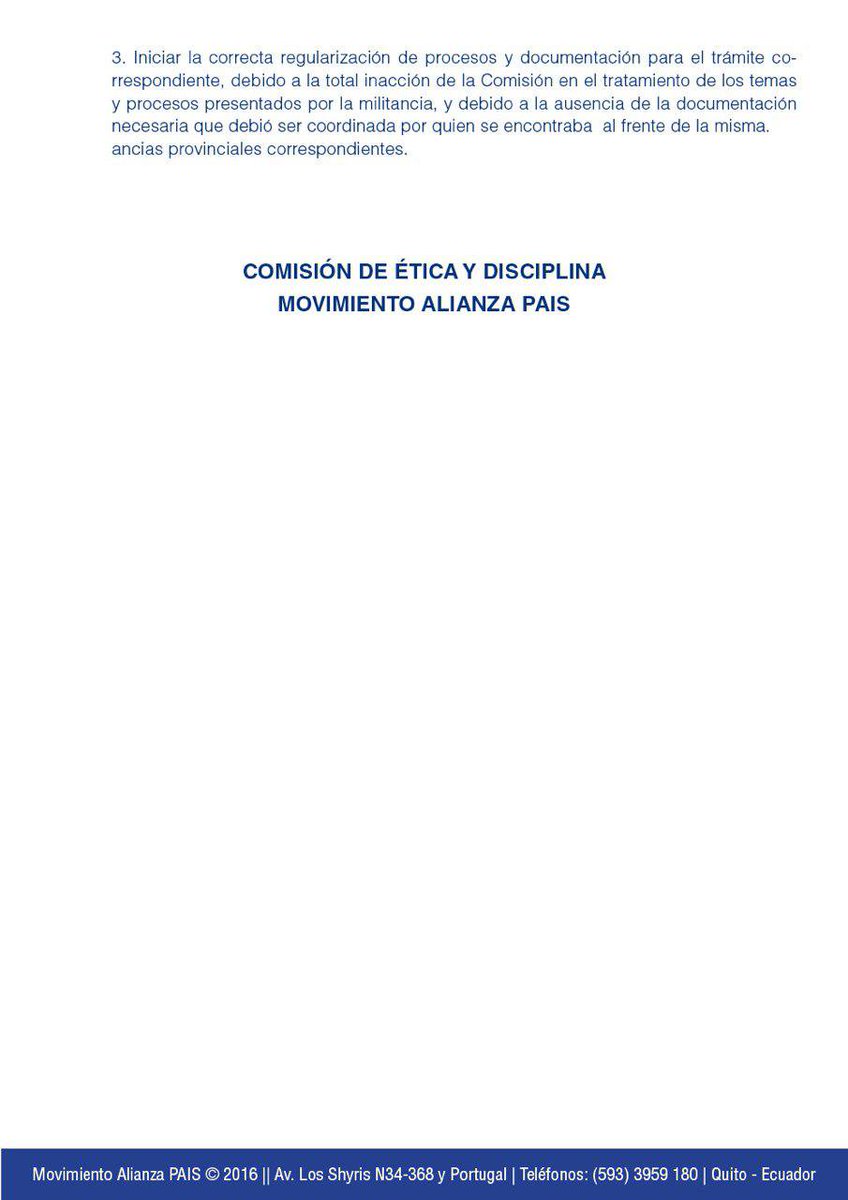 35MOVER's tweet photo. RESOLUCIONES DE LA COMISIÓN DE ÉTICA DEL MOVIMIENTO ALIANZA @35PAIS. Más detalles: ➡https://t.co/3G392CLs4s ⬅#SomosRevolución https://t.co/BWA67loUDB