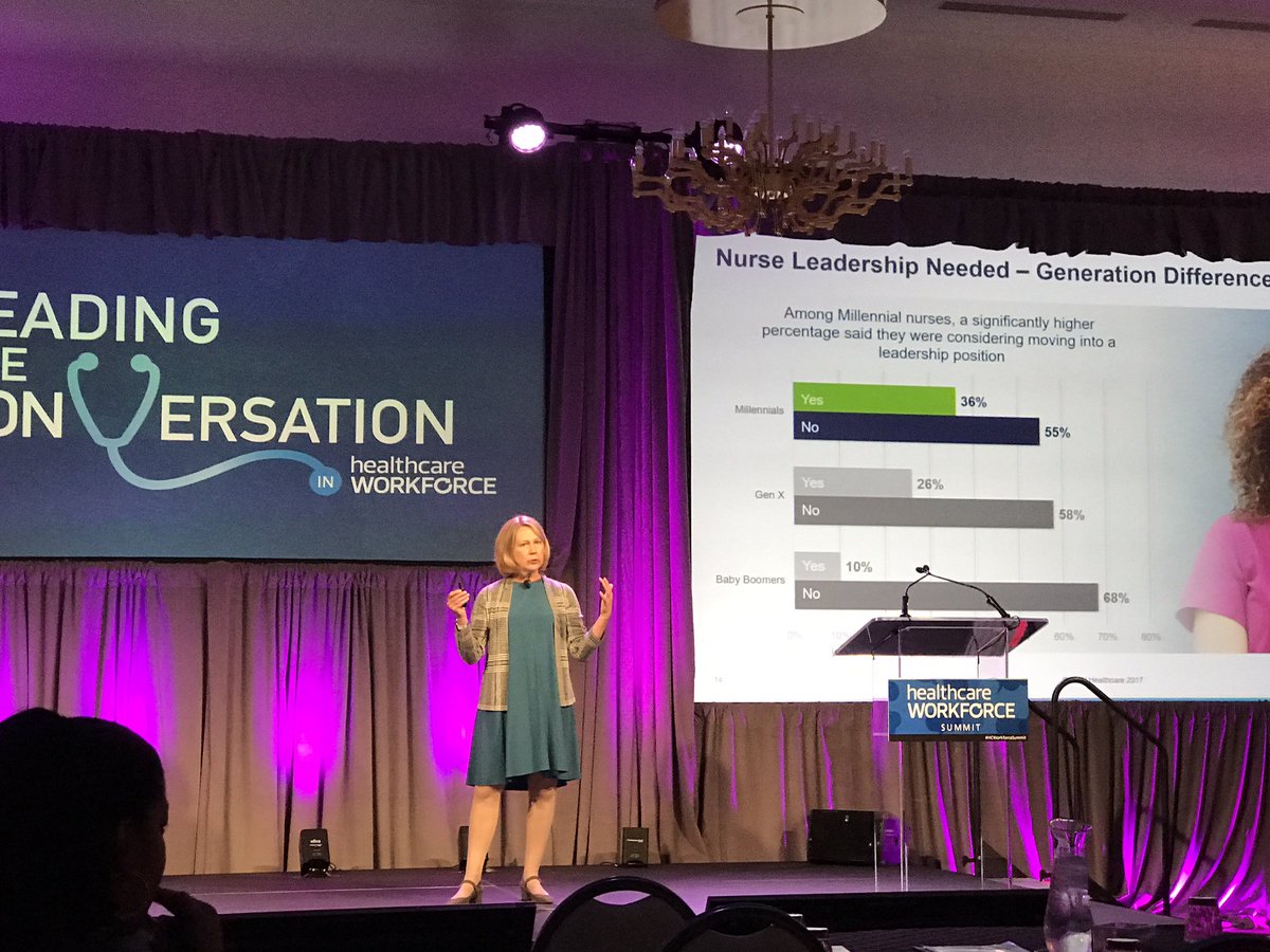 Zubiller's tweet photo. ~50% of nurses can't say their leaders care about them as a person. Dr. Faller leads the conversation. #hcworkforcesummit @AMNHealthcare https://t.co/oYL990MbcR