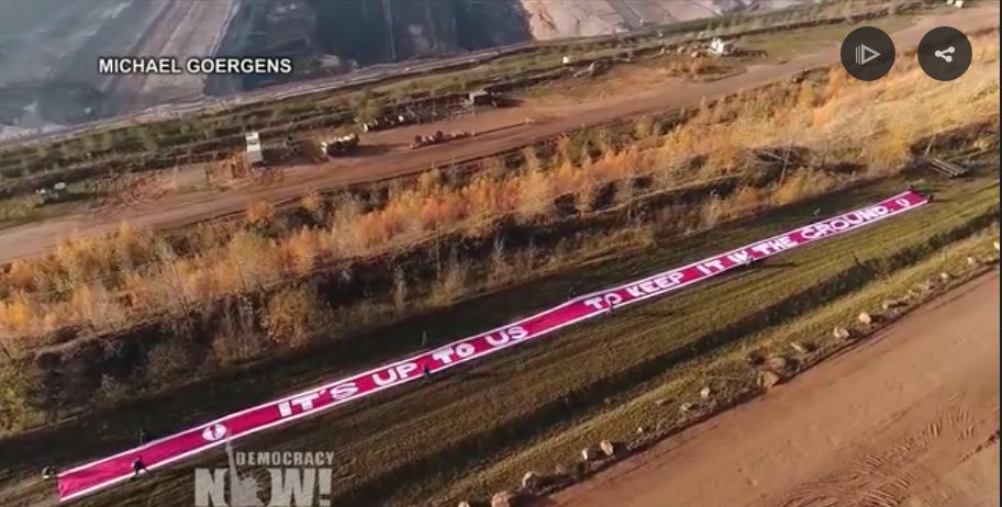 ecoArtistLynch's tweet photo. “Keep It in the Ground” As @COP23 Ends, Activists Protest at Europe’s Largest Open-Pit Coal Mine #Hambach #Iignite #BrownCoal #DirtyCoal https://t.co/fgGbHodIvh via @democracynow https://t.co/7kZV0uwVMH