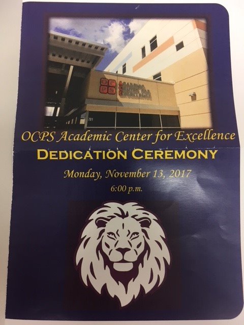 UCF_CCP's tweet photo. On Monday November 13, 2017, OCPS Academic Center for Excellence hosted the #CommunityPartnershipSchool partners, students, families, and community for their dedication and ribbon cutting ceremony! https://t.co/DQtl0hihHz