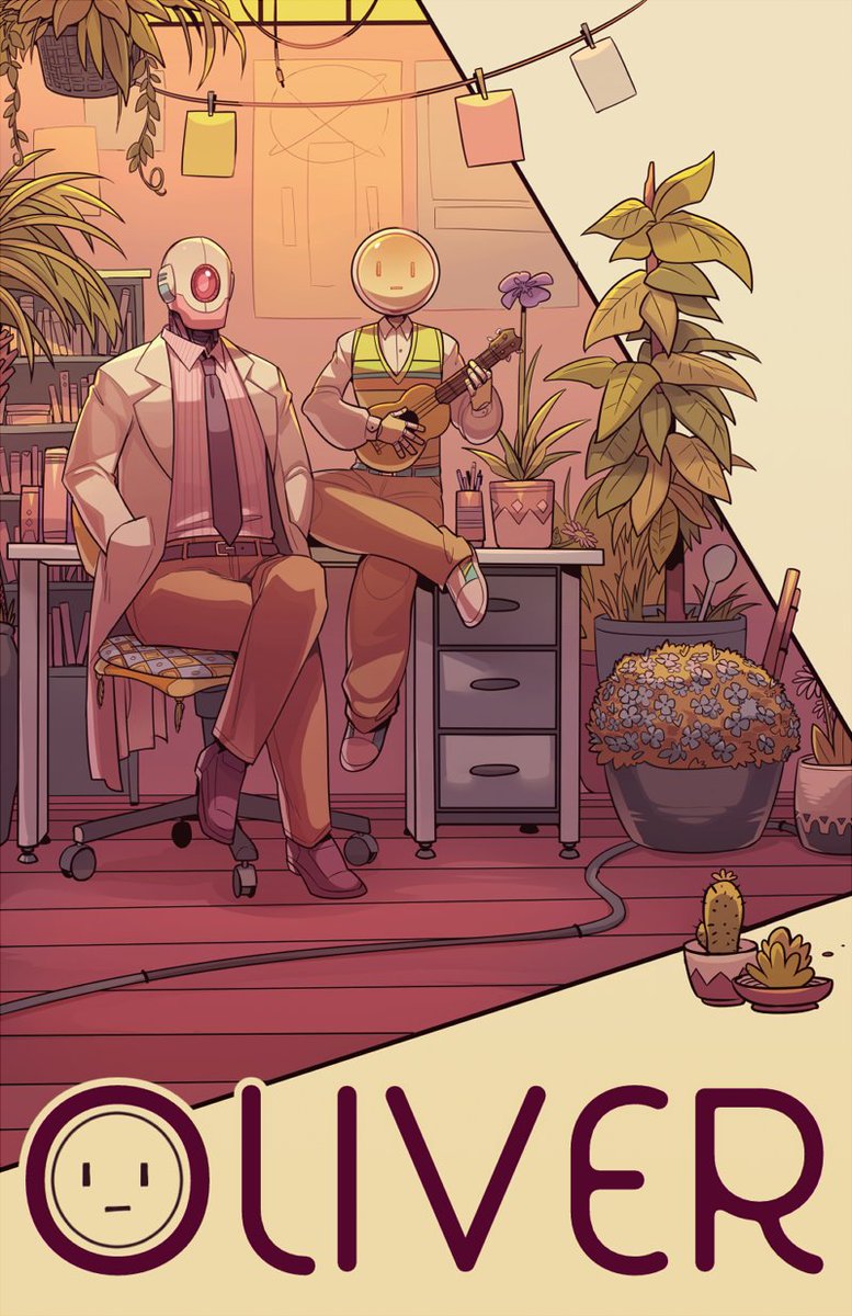 AAAND FINALLY-- my favorite assignment from this quarter.
We were to make a 3 page comic+cover, didn't necessarily have to tell a complete story, just had to look nice.
So here they are, my robot sons doing their thing.
I'm quite proud of it ?