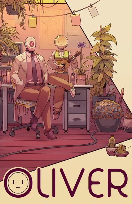 AAAND FINALLY-- my favorite assignment from this quarter.
We were to make a 3 page comic+cover, didn't necessarily have to tell a complete story, just had to look nice.

So here they are, my robot sons doing their thing. 
I'm quite proud of it ? 