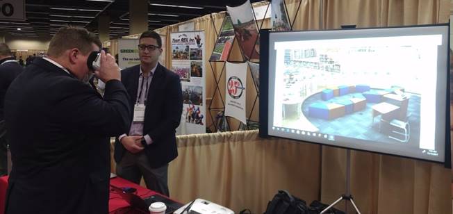 EricPatnoudes's tweet photo. We're giving virtual tours of redesigned learning spaces today at #ietc2017! Ask about #Blueprint2Design when you stop by. We'll also have VR learning spaces at #ice18! https://t.co/f4Qc2wMLhV