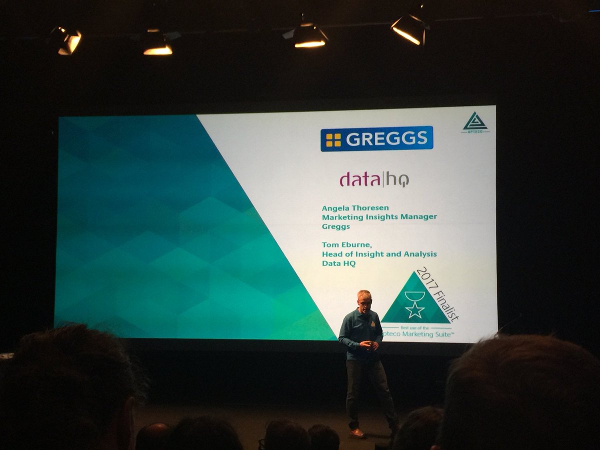 DataHQ's tweet image. Amazing day at the Apteco User Conference #AUGC17. @DataHQ &amp;amp; @GreggsOfficial official #winners of the Best Use award.