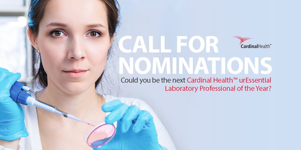 cardinalhealth's tweet photo. Know a clinical laboratory professional who deserves recognition? Nominate him/her for our #urEssential Award: https://t.co/W1fLuDWzka https://t.co/bZECpLFe4b
