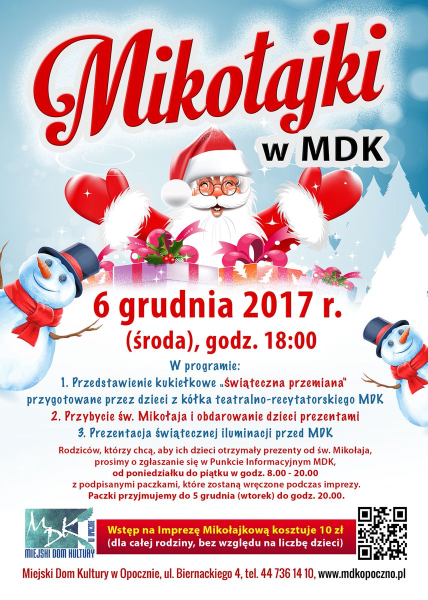 MdkOpoczno's tweet photo. Mikołajki w MDK! #śwMikołaj #prezenty #choinka #opoczno #dzieci https://t.co/OAOfRu3ySy